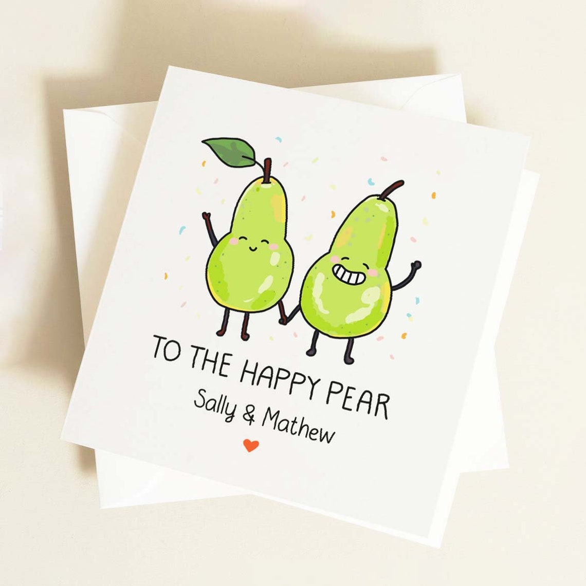 To The Happy Pear Personalised Wedding Congratulations Card For Couple - Image 3