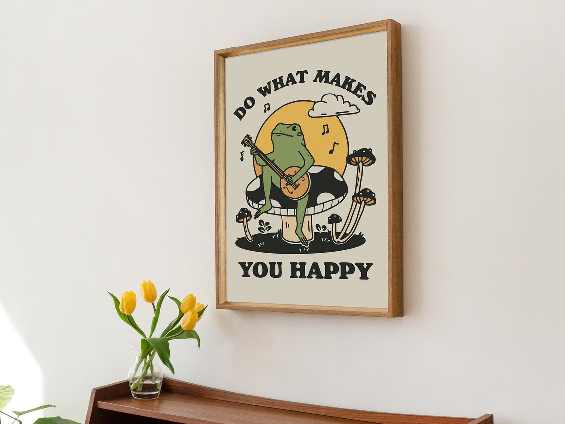 Retro Frog Love Quote, Vintage Mushroom Poster - Image 2