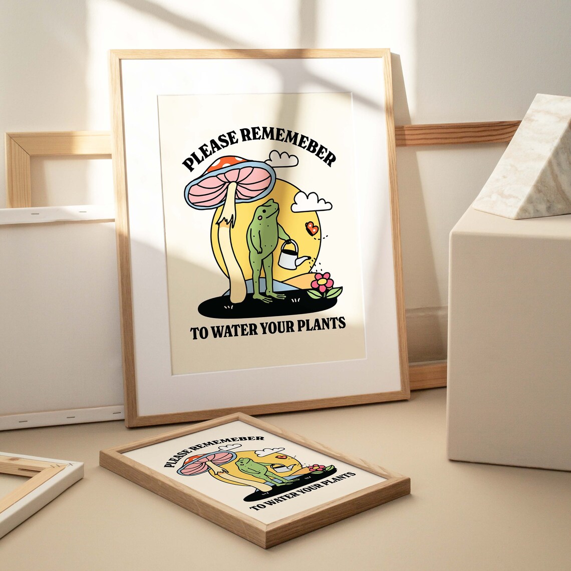 Retro Frog Flowers Quote Art Print, Plant Mom - Image 3