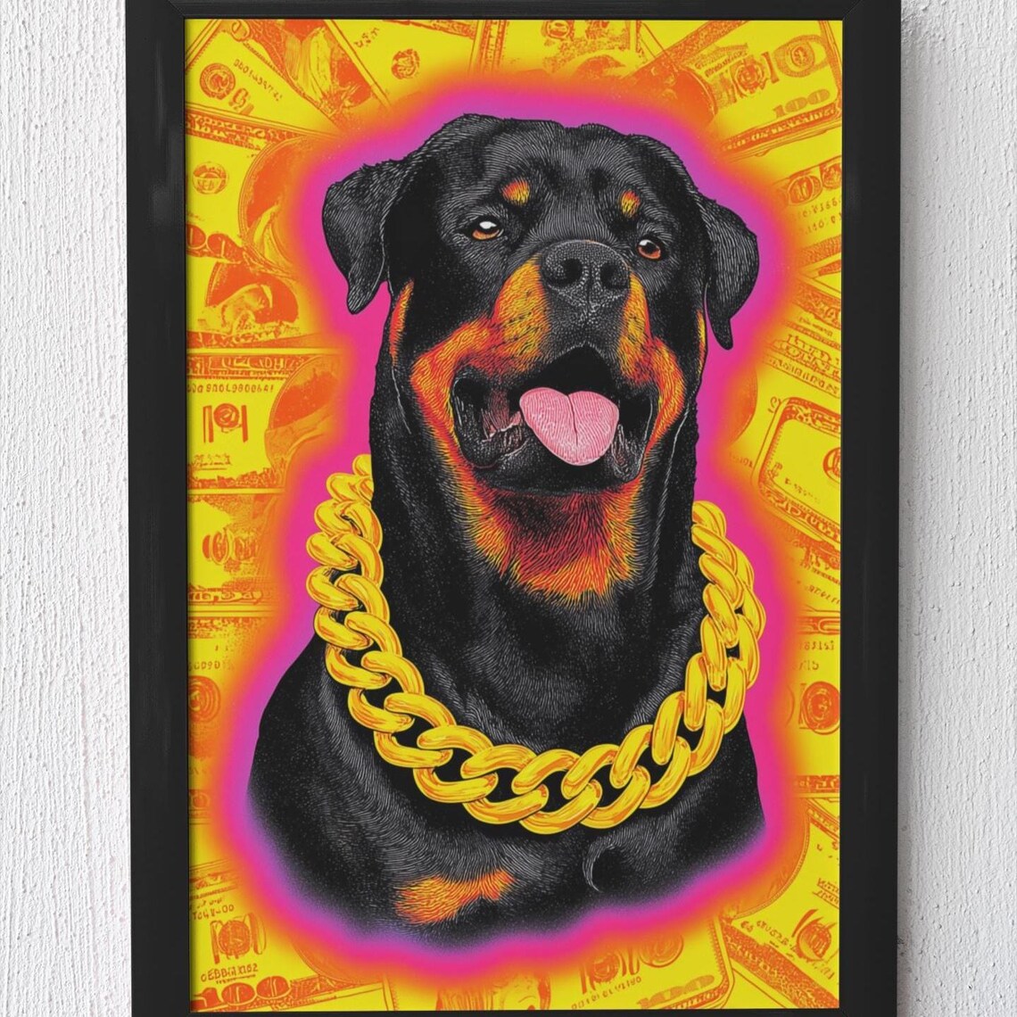 Rottweiler Pop Art Urban Dog Poster Print