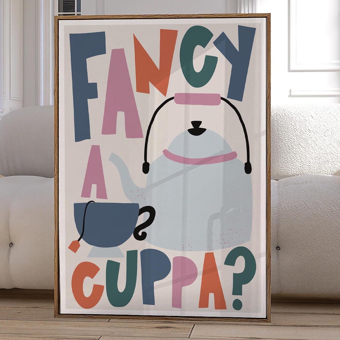 Retro Fancy A Cuppa Kitchen Art Print