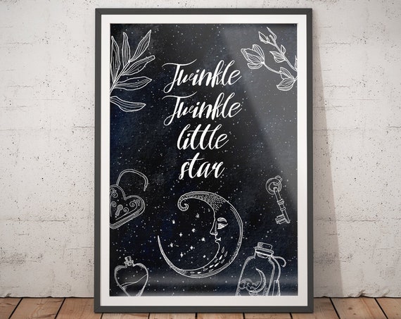 Twinkle Twinkle Little Star Print Mindfulness Gift Constellation Print Astrology Gifts Astrology Poster Nursery Poster