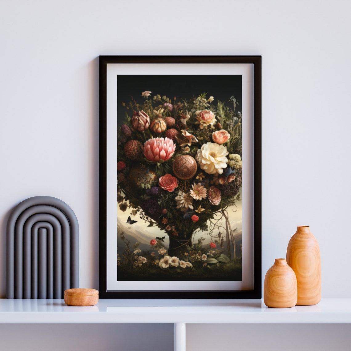Moody Dutch Style Flower Bouquet On Dark Background Painting Poster - Image 6
