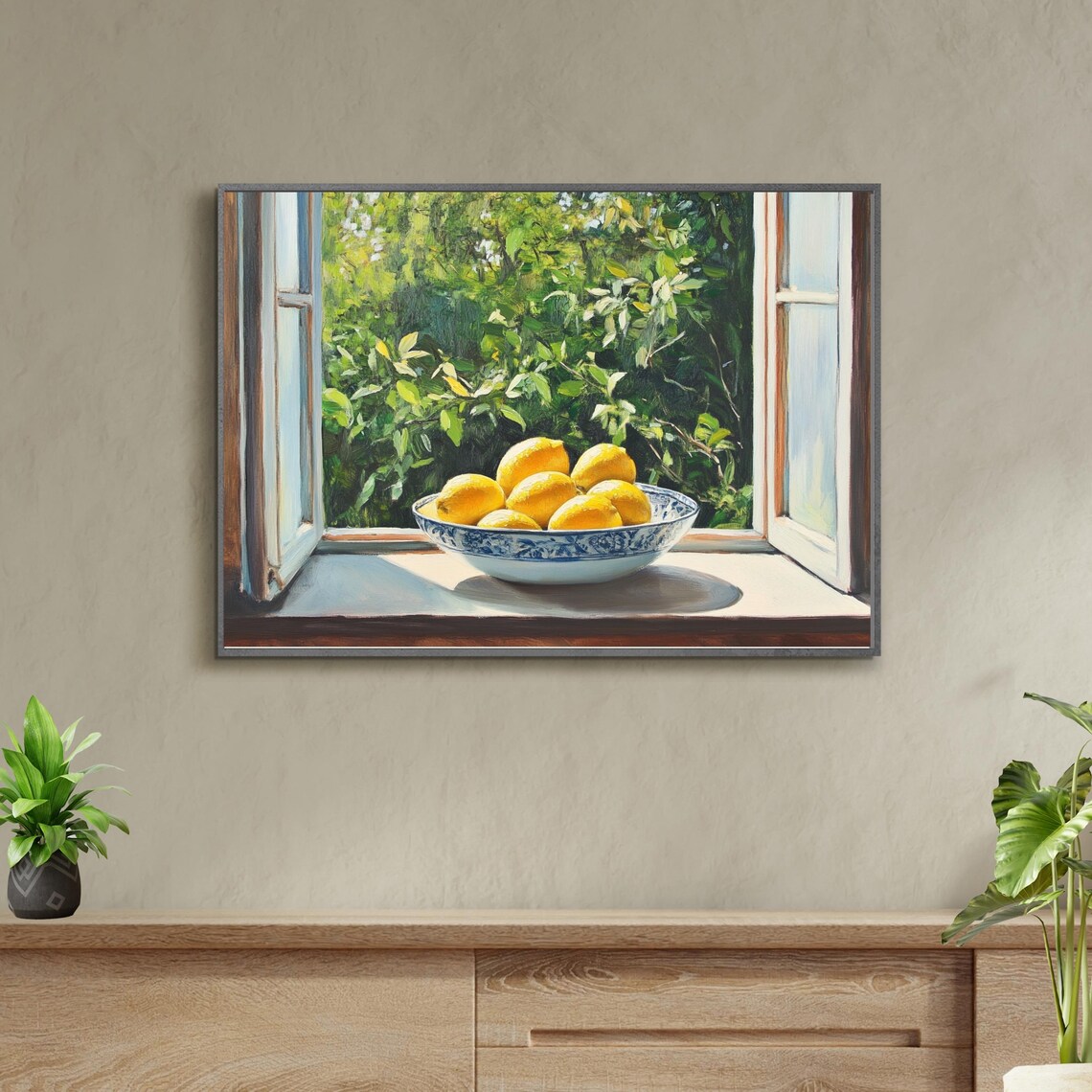 Bowl Of Lemon Still Life, Mediterranean Summer Art - Image 3