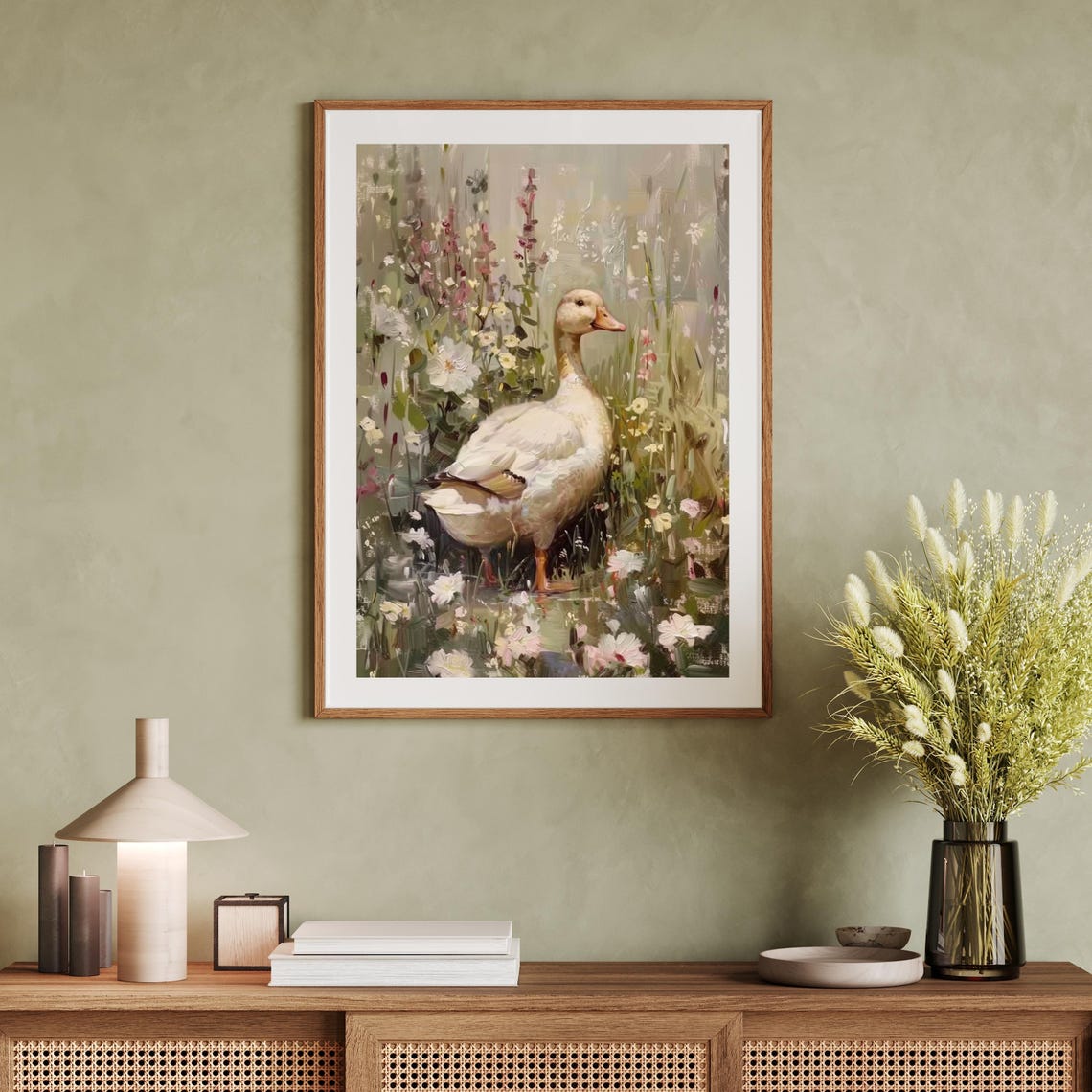 Goose Vintage Duck Wall Art Easter Print Farmhouse Decor Rustic Home Decor Spring Duck Art Neutral Moody Nature Wall Art 939 - Image 2