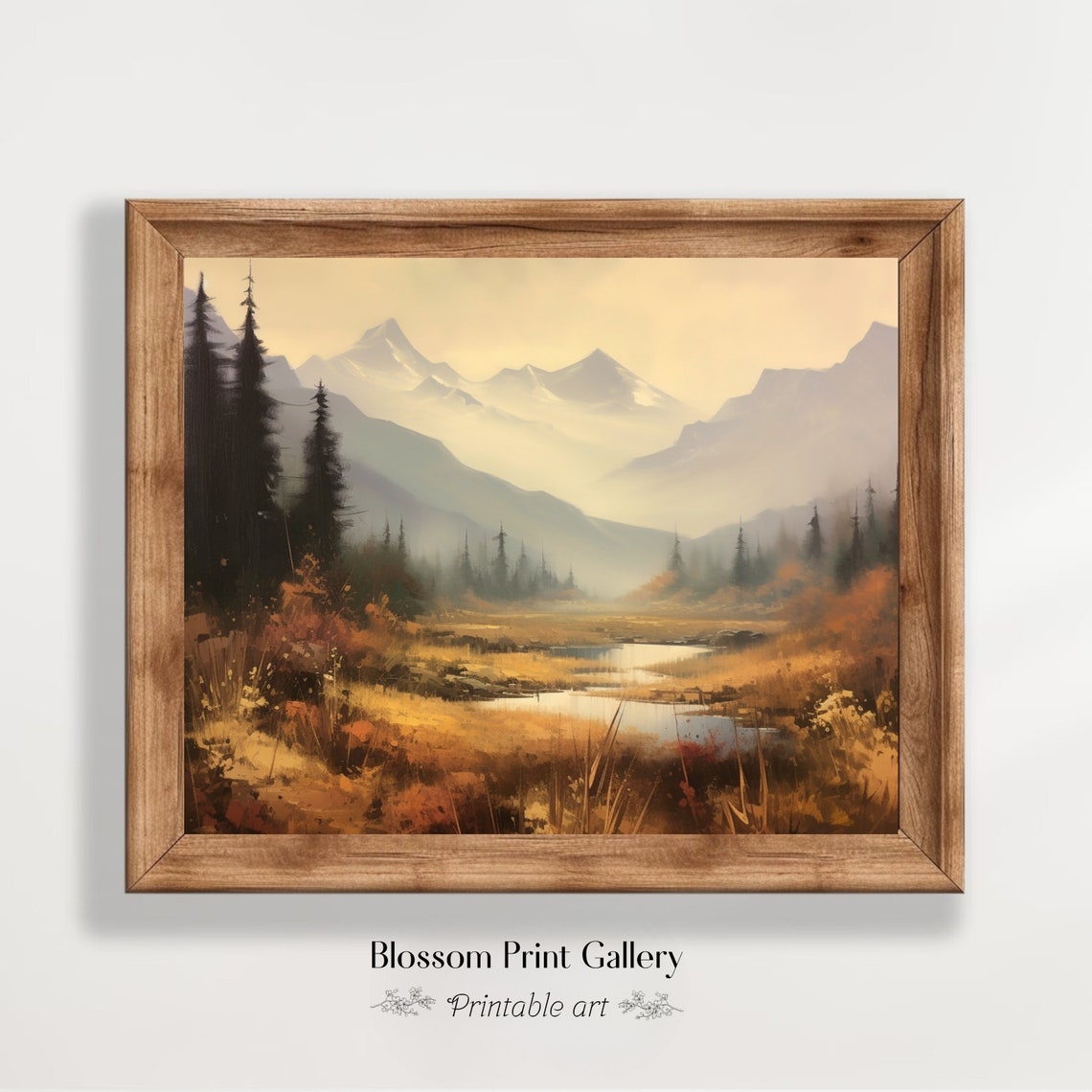 Misty Mountain Lake At Dawn Autumn Pines Peaceful Landscape Poster - Image 6