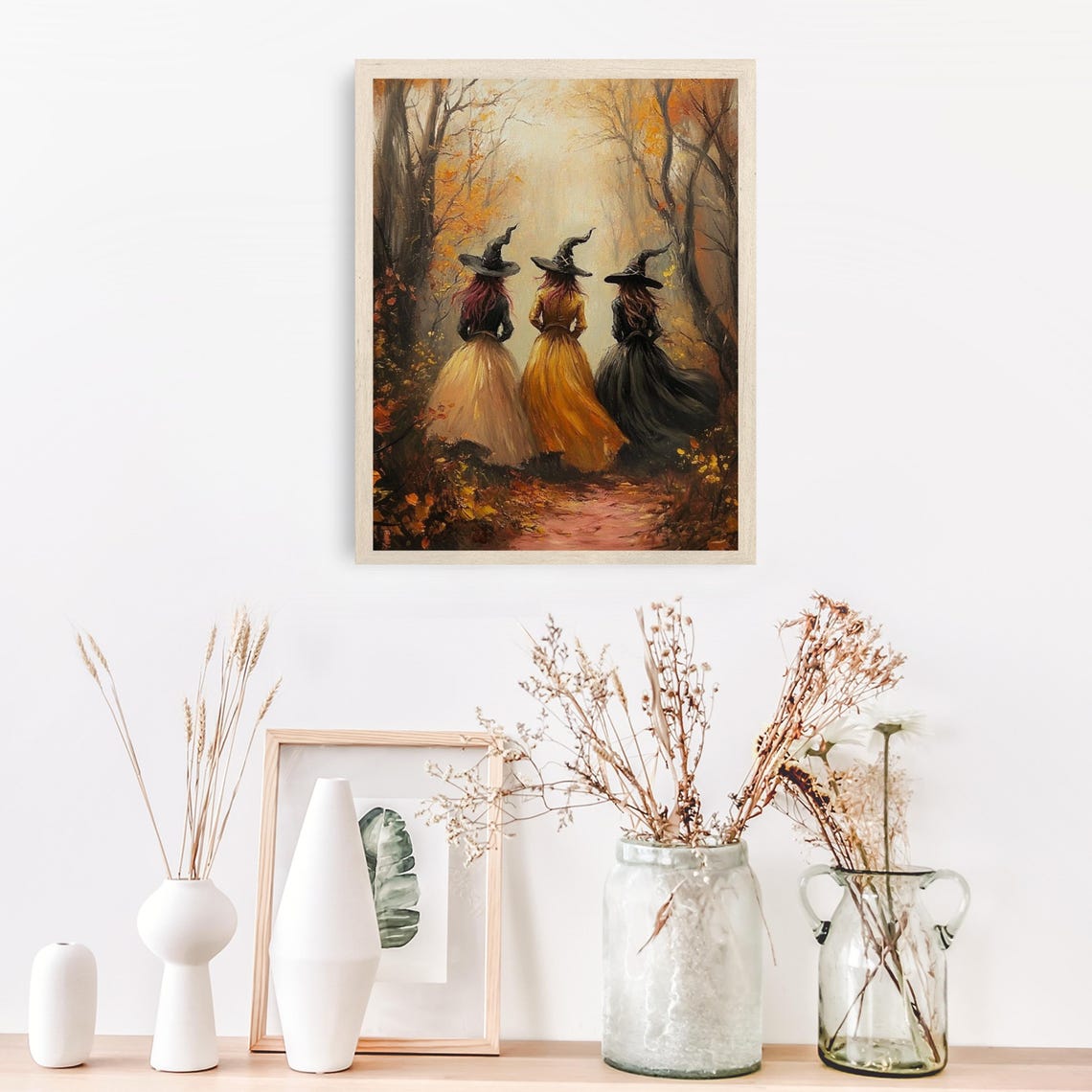 Three Witches Walking into Autumn Forest Dark Academia Poster - Image 4