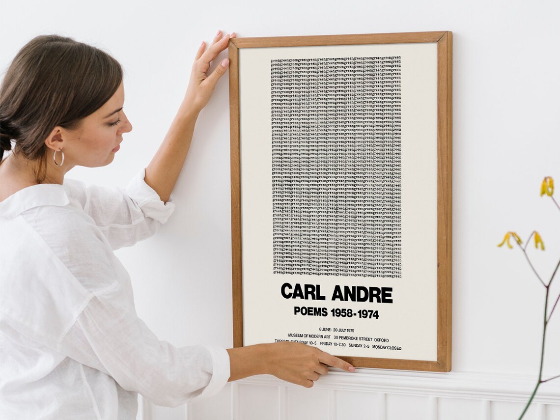 Carl Andre Poems 1958 to 1974 Concrete Poetry Oxford Exhibition Poster - Image 4