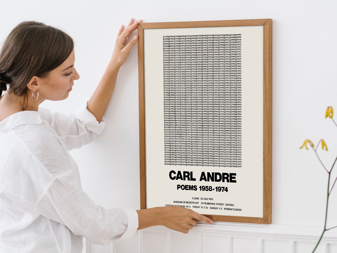 Carl Andre Poems Exhibition Poster Modern Art Oxford Print English Litrature Wall Decor Artist Teacher Gifts Retro Poetry Museum Artwork - Image 4