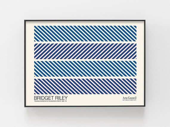 Bridget Riley Exhibition Poster Abstract Arrayed Colorful Lines Shapes Stripes Geometry Print Gallery Wall Art Museum Decor Artist Gifts