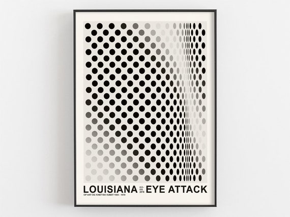 Pause 1964 By Bridget Riley Louisiana Eye Attack Exhibition Poster Arrayed Polka Dot Op Art Museum Wall Decor Kinetic Artwork Gifts