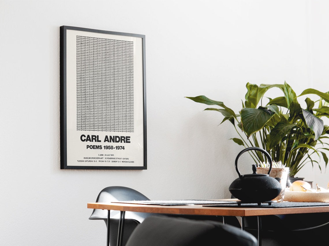 Carl Andre Poems Exhibition Poster Modern Art Oxford Print English Litrature Wall Decor Artist Teacher Gifts Retro Poetry Museum Artwork - Image 2