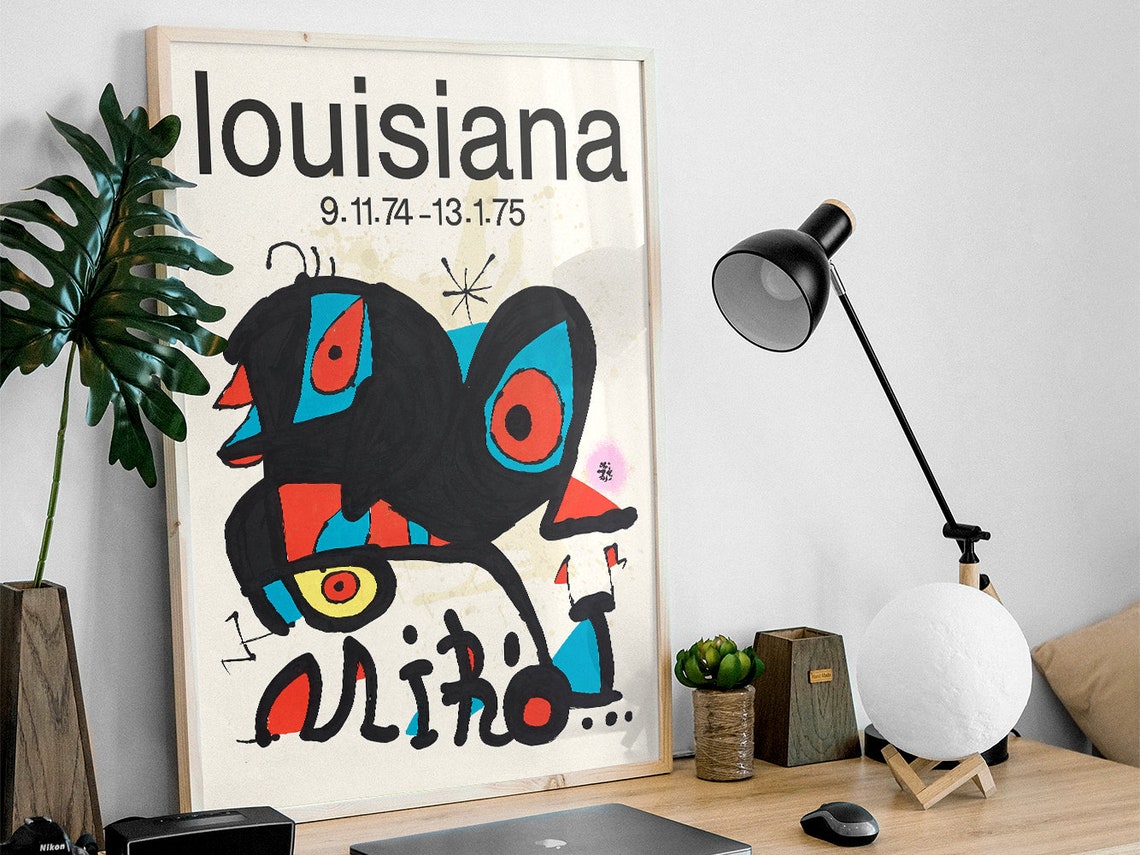 Joan Miro Louisiana 1974 Abstract Bird Creature Surrealist Poster - Image 3