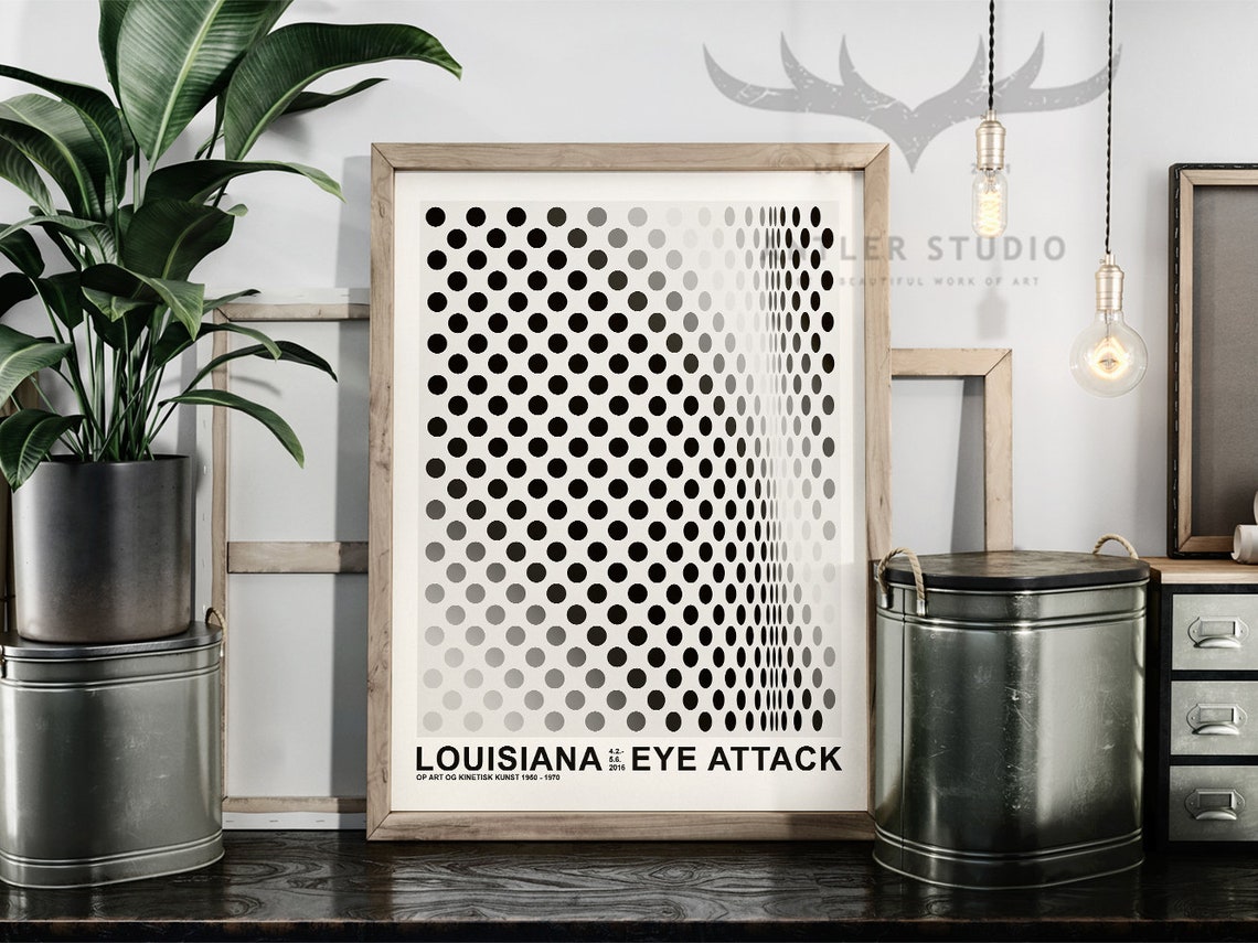 Bridget Riley Op Art Dots 2016 Louisiana Museum Eye Attack Poster - Image 2