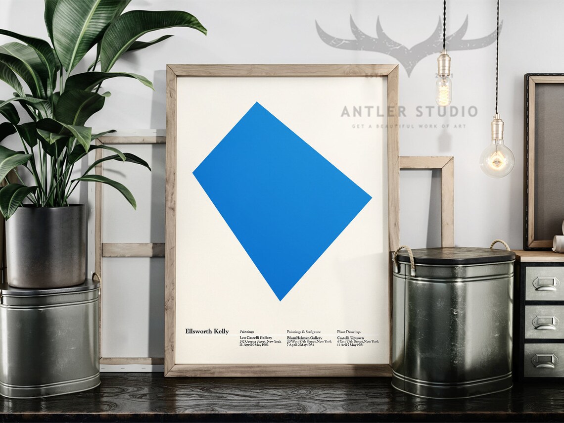 Ellsworth Kelly Blue Diamond Hard Edge 1981 New York Gallery Poster - Image 2
