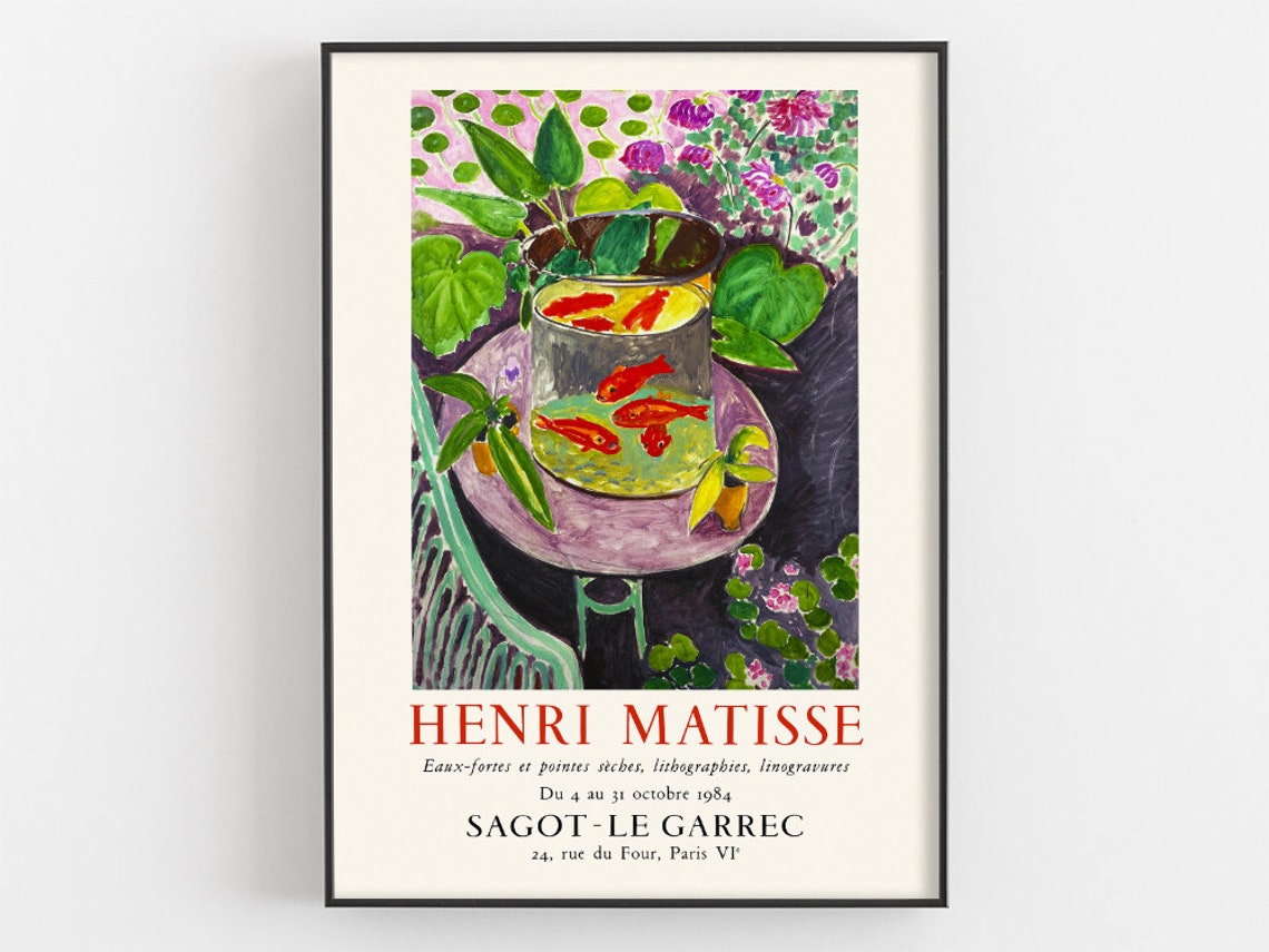 Matisse Goldfish Print Henri Matisse Exhibition Poster Fauvist Museum Wall Art Fishbowl Floral Artwork Nature Painting Artist Gifts