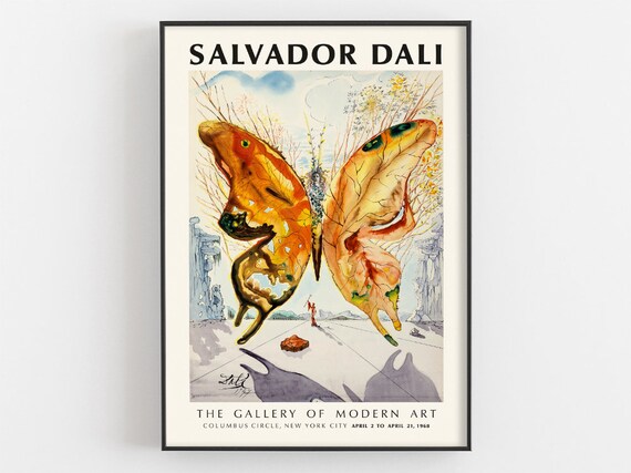 Venus Butterfly By Salvador Dal Exhibition Poster Woodland Print Natural History Art Retro Princess Fairy Tale Wall Decor Nursery Gifts