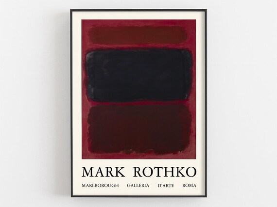 Mark Rothko Black on Maroon Color Field Marlborough Rome Gallery Poster
