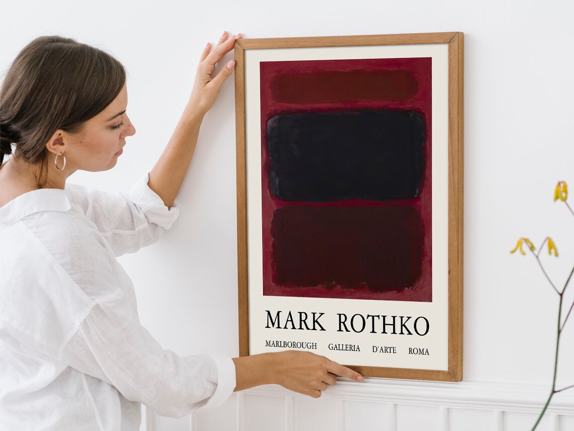 Mark Rothko Black on Maroon Color Field Marlborough Rome Gallery Poster - Image 4
