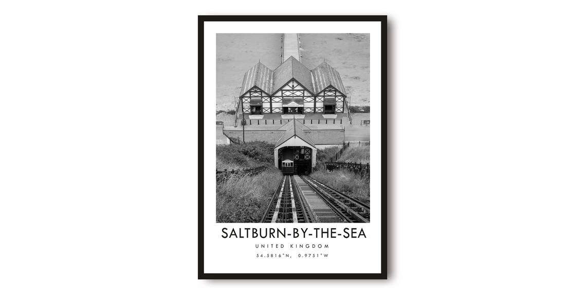 Saltburn By The Sea Travel Poster, England Wall Decor