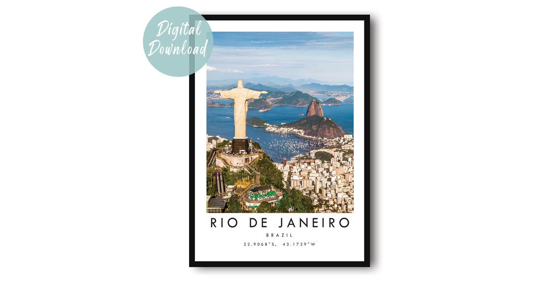 Rio De Janeiro Travel Poster, City Art Print
