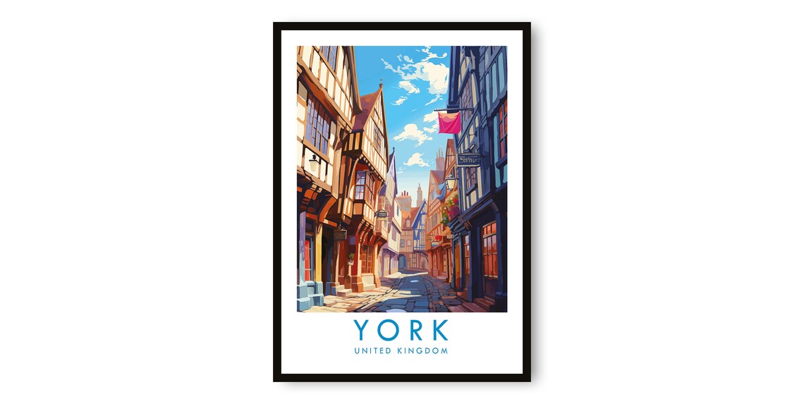 York Travel Poster, United Kingdom Travel Print