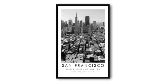 San Francisco Black And White Cityscape Art Print