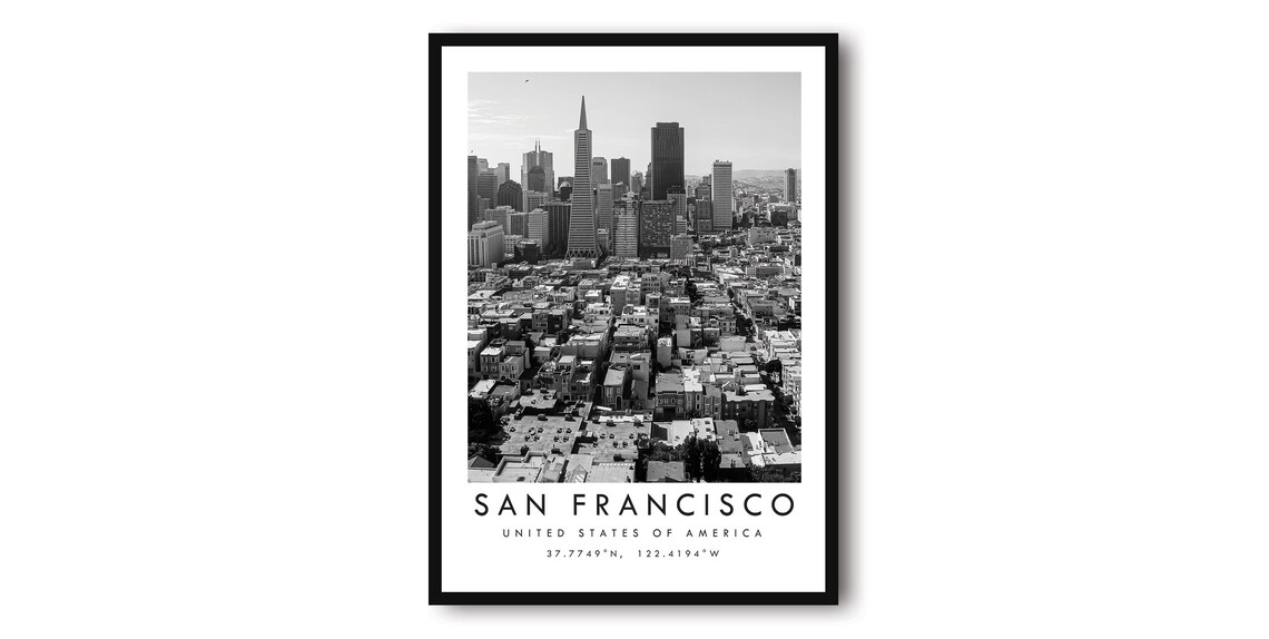 San Francisco Black And White Cityscape Art Print
