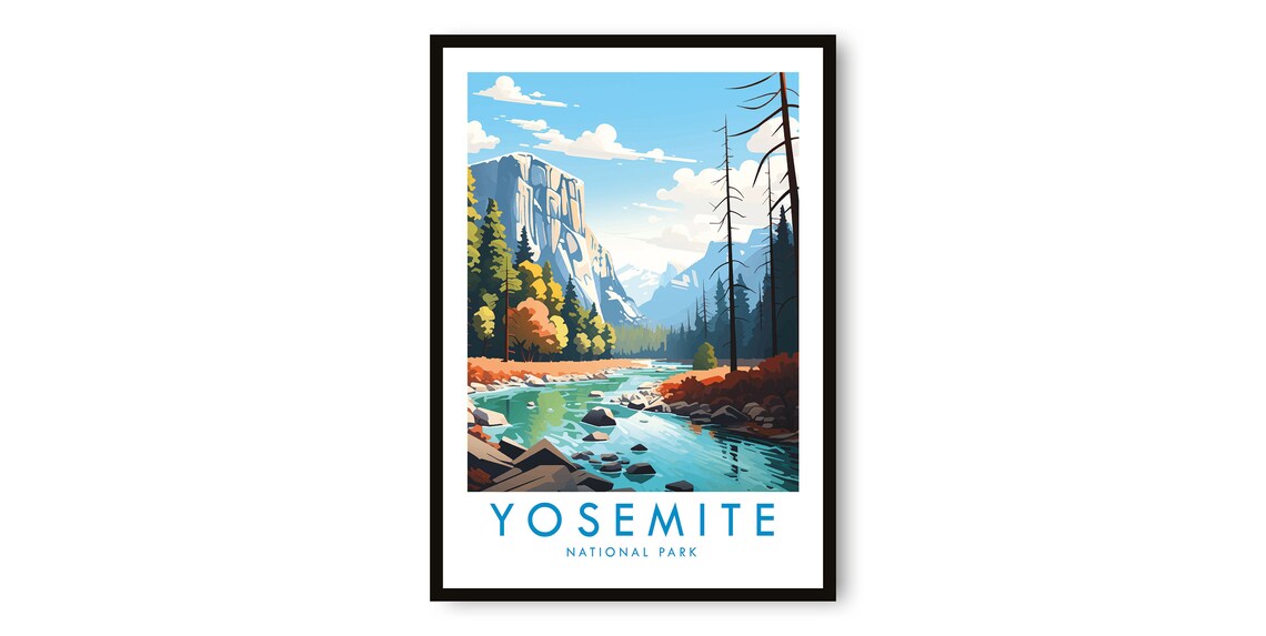 Yosemite National Park Travel Poster, National Parks