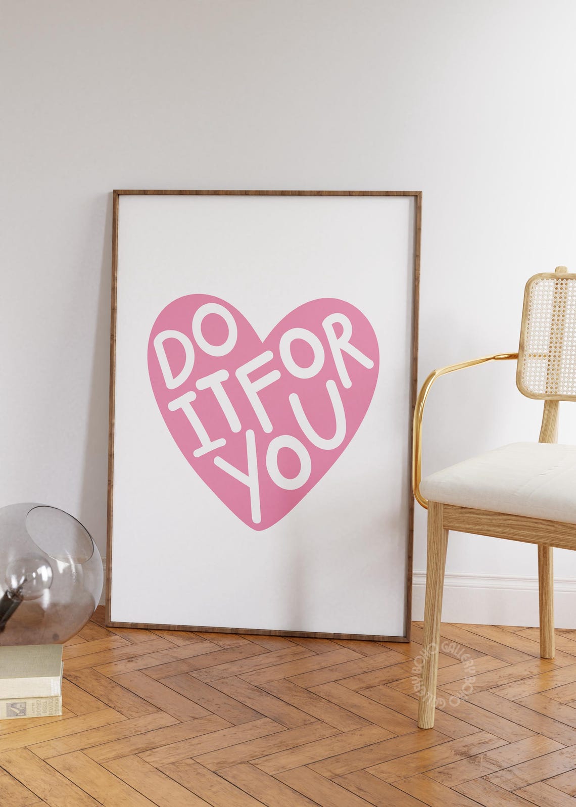 Do It For You Pink Heart Self Love Typography Aesthetic Poster