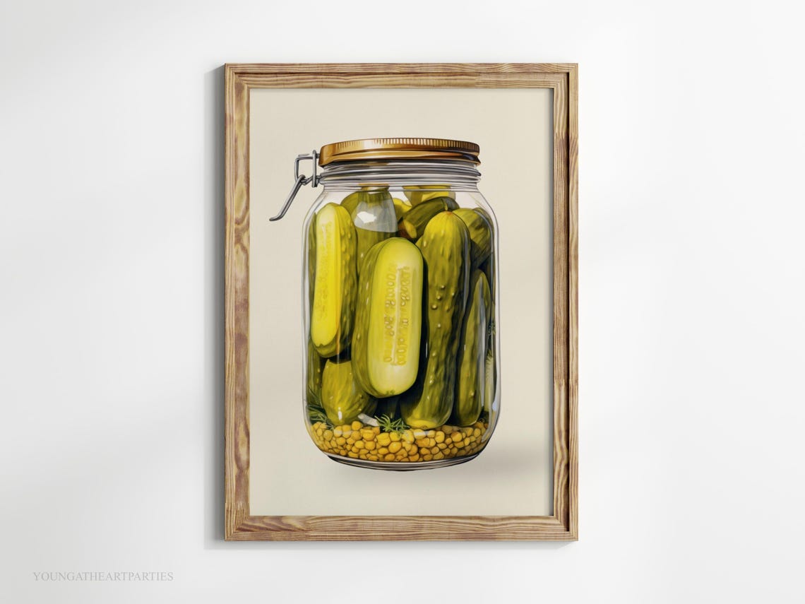Vintage Pickle Jar Kitchen Decor Art Print for Bar Cart Wall - Image 6