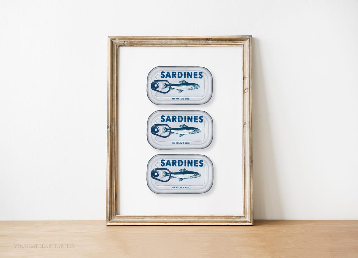 Tinned Sardines In Olive Oil Kitchen Retro Fish Market Wall Art - Image 3