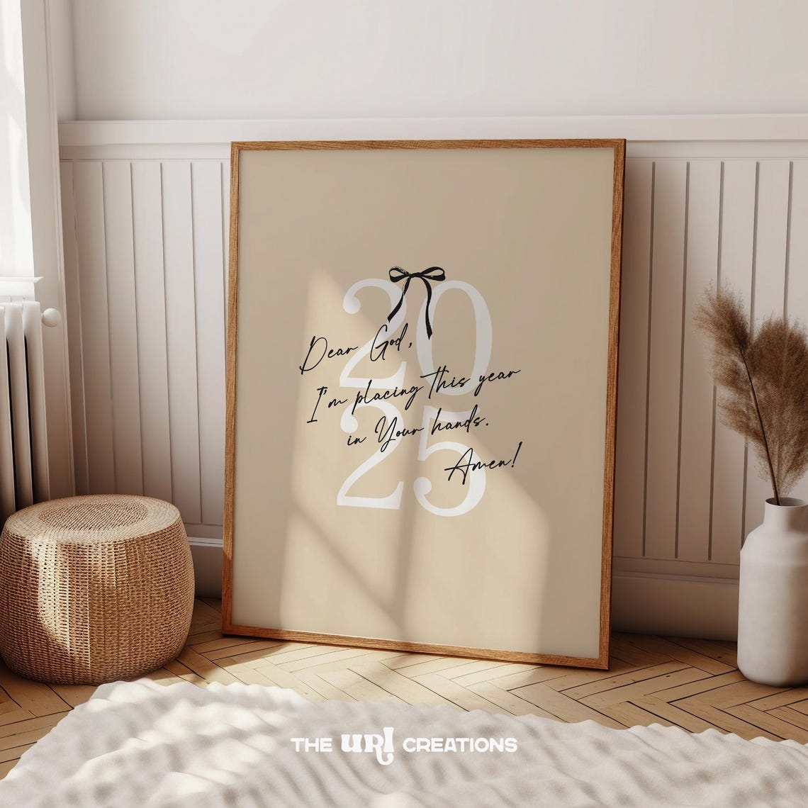 Dear God Placing This Year in Your Hands Beige 2025 Prayer Poster