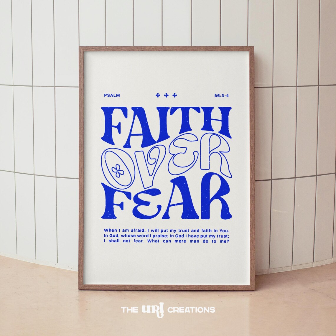 Faith Over Fear Modern Christian Art Print, Retro