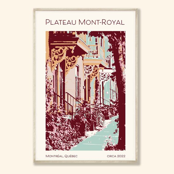 Plateau Mont Royal Montreal Quebec Balcony Staircase Travel Poster