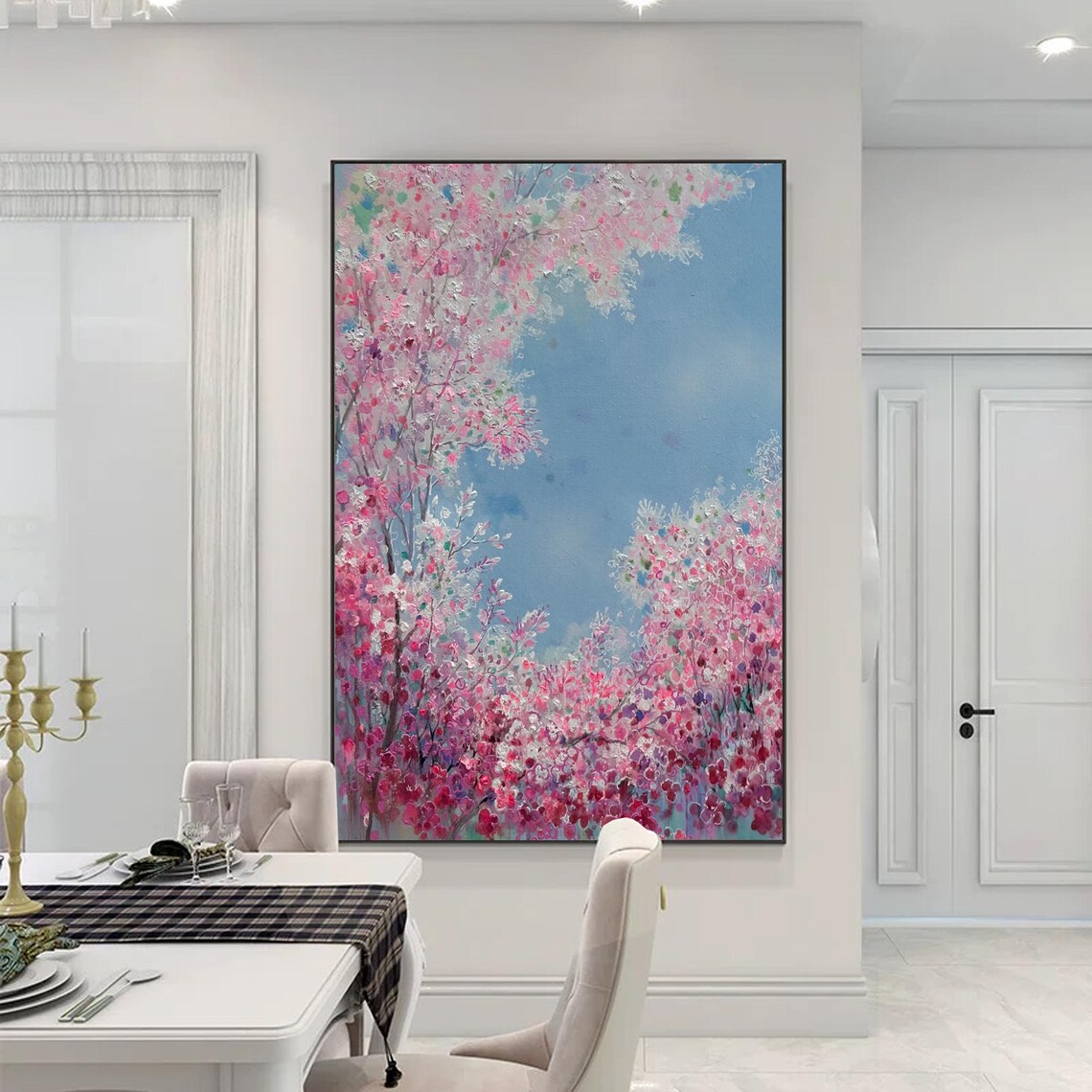 Cherry Blossom Modern Abstract Floral Wall Art - Image 2