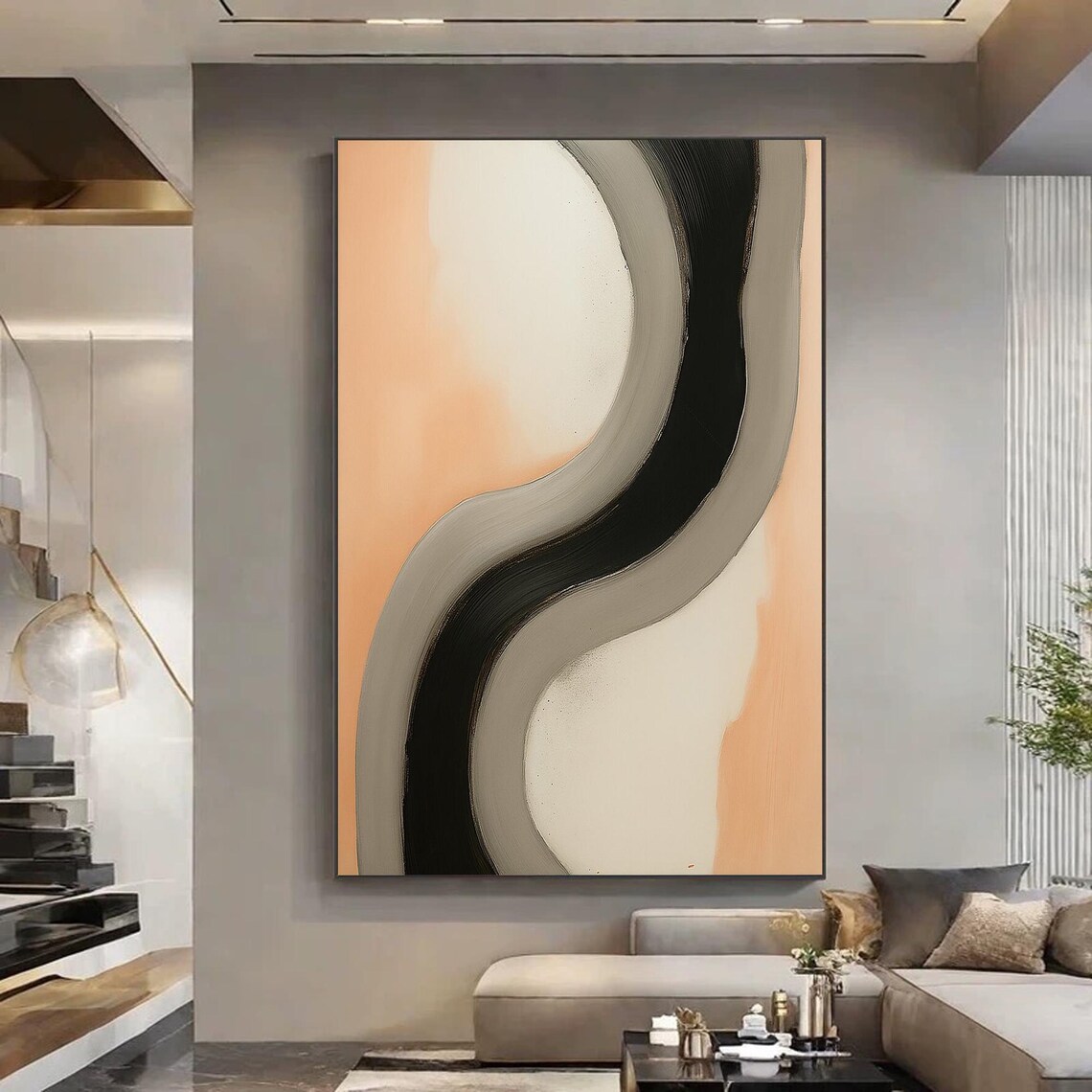 Original Abstract Painting, Modern Minimalist Decor