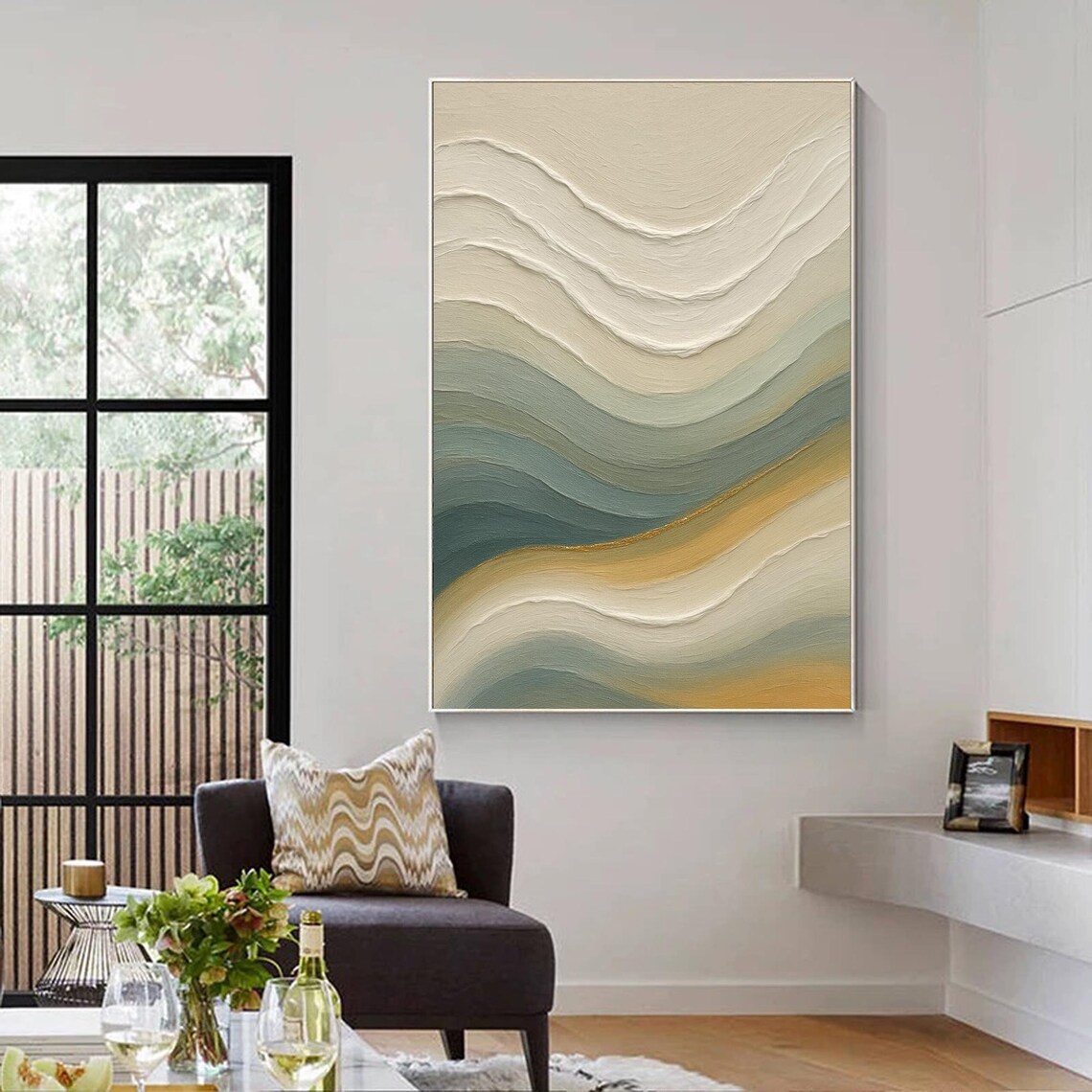 Abstract Wave Painting, Modern Minimalist Art Print - Image 2