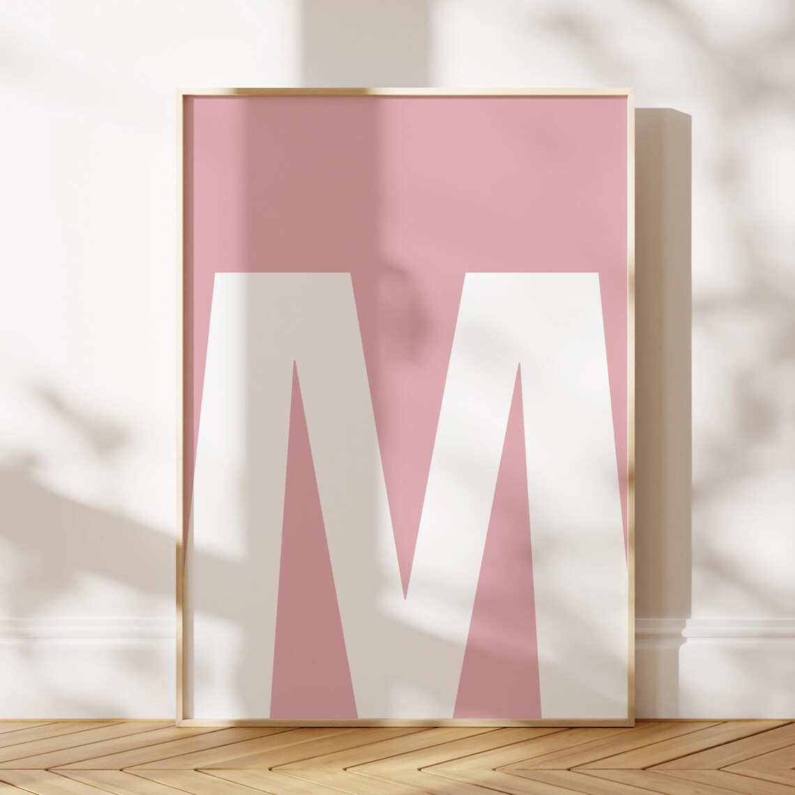 Letter M Pink Bold Capital Initial, Nursery Decor