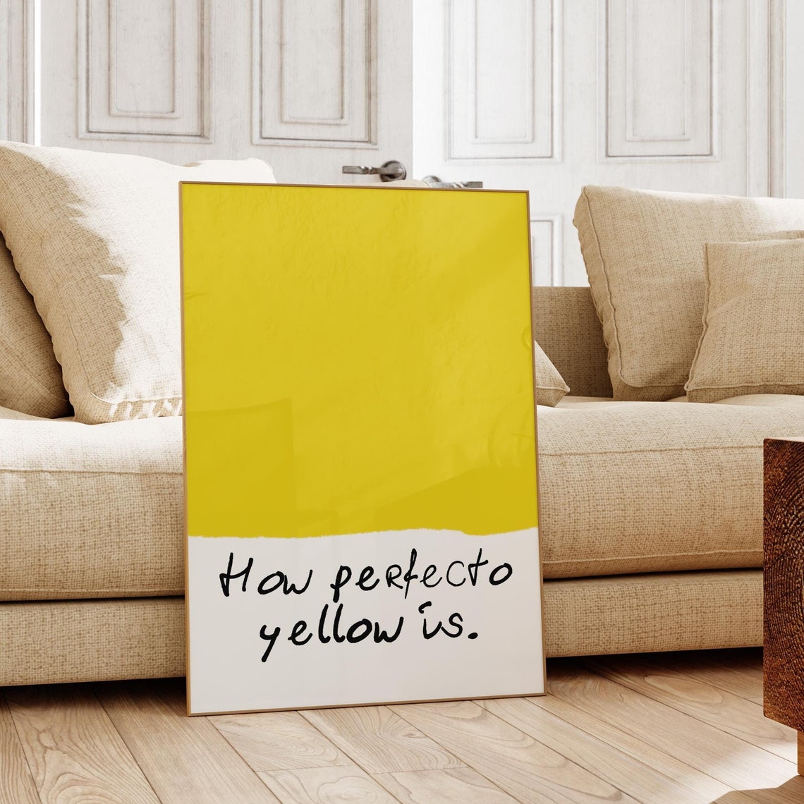 Bold How Perfecto Yellow Is Handwritten Quote Color Block Poster