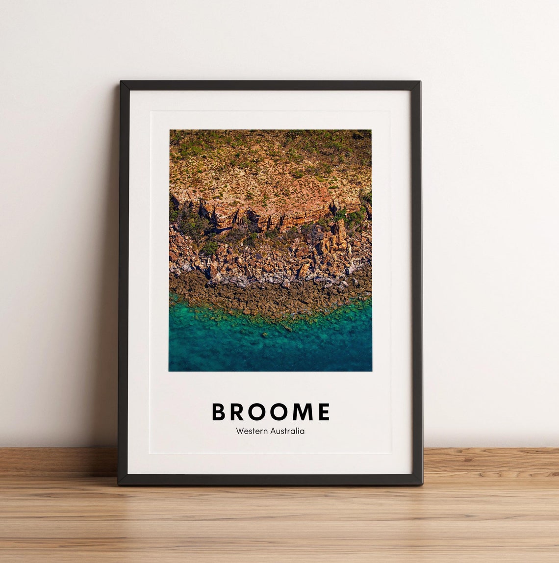 Broome Western Australia Aerial Rocky Coastline Ocean Poster