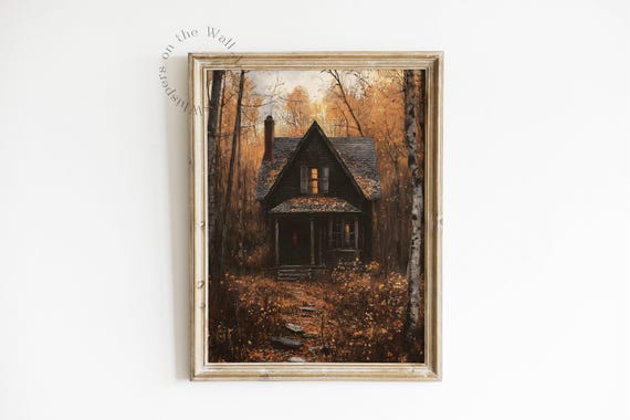 Fall Wall Art Dark Cottagecore Decor Vintage Farmhouse Wall Art Rustic Art Print