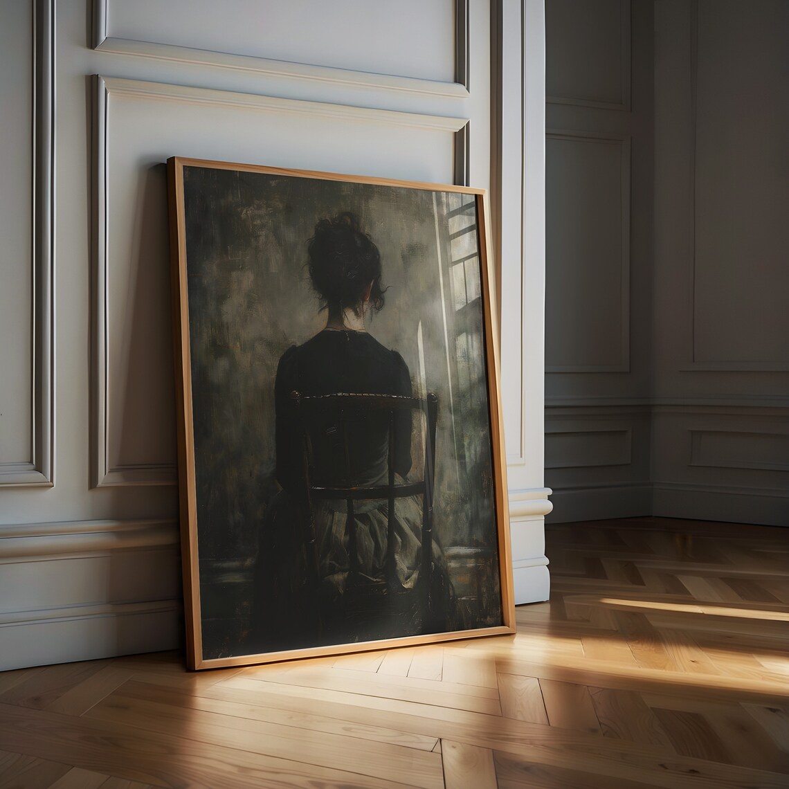 Moody Woman Portrait Painting, Dark Academia Art Print - Image 6