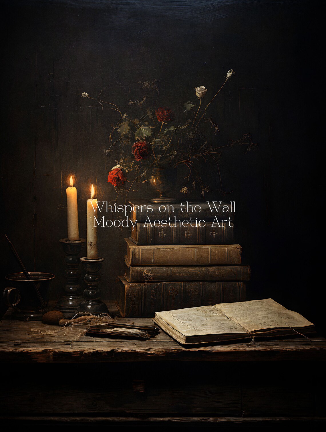 Moody Book Art Print, Dark Academia Gothic Decor - Image 5