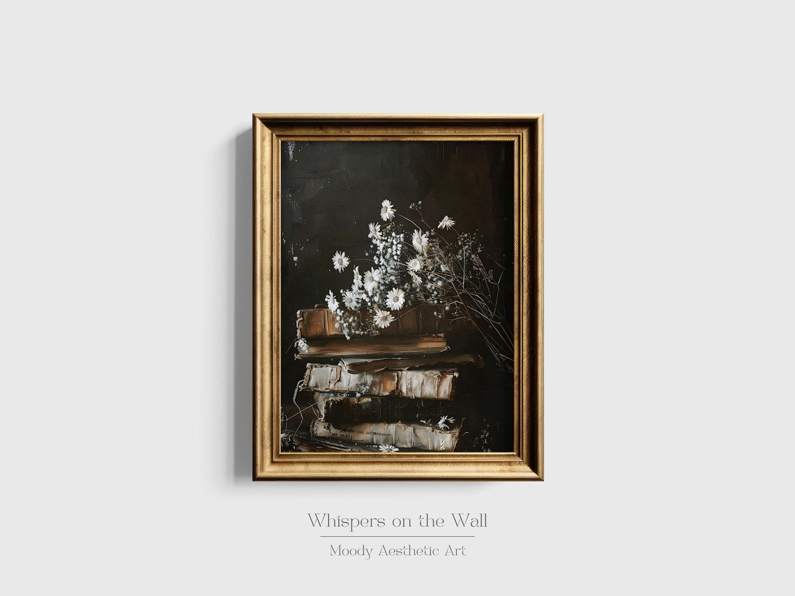 Dark Aesthetic Print Moody Dark Academia Decor Gothic Painting Bookish Gift Library Goth Wall Art - Image 2