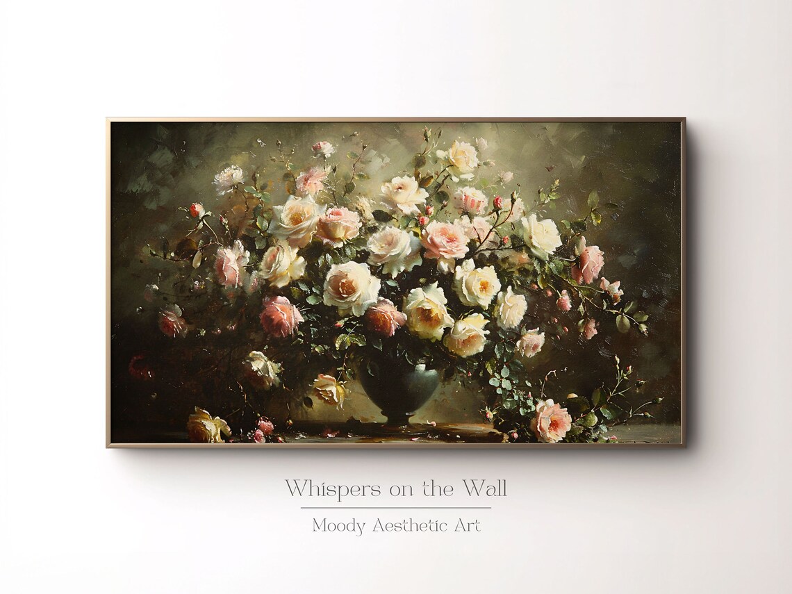 Floral Still Life, Dark Coquette Botanical Art Print - Image 2