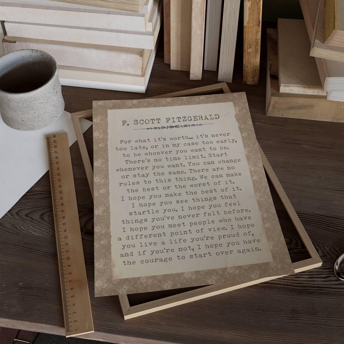 F Scott Fitzgerald For What It Is Worth Vintage Parchment Poster - Image 4