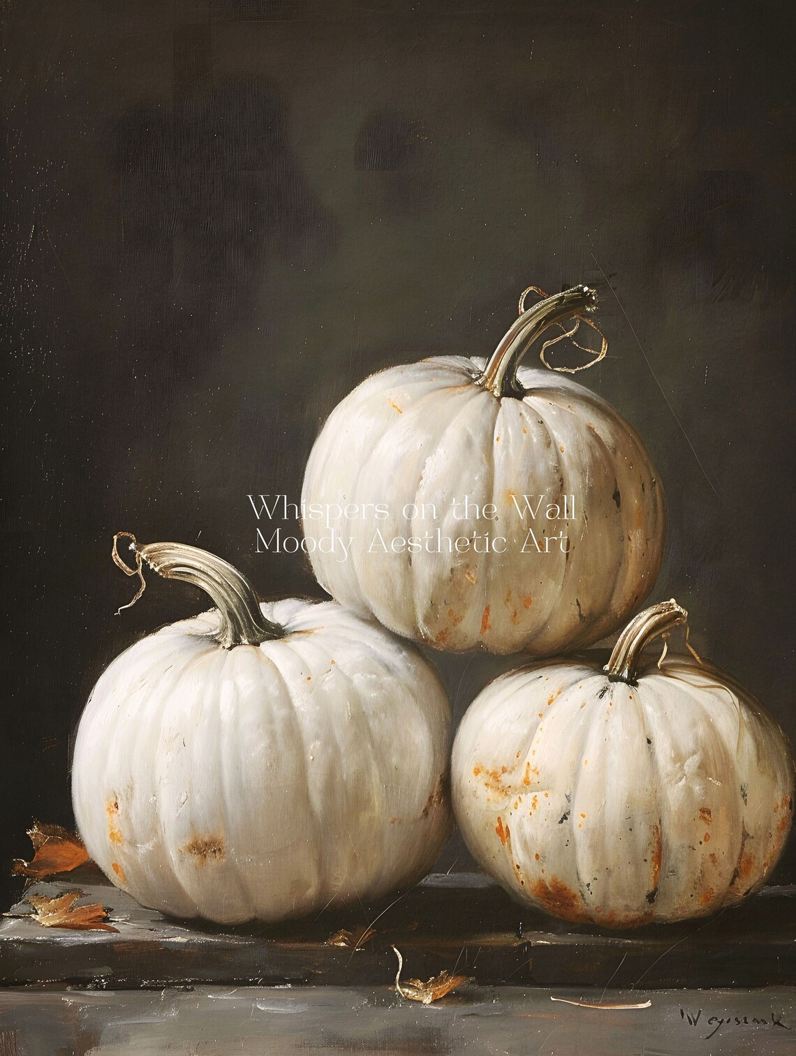 Pumpkin Wall Art, Neutral Autumn Oil Painting - Image 5