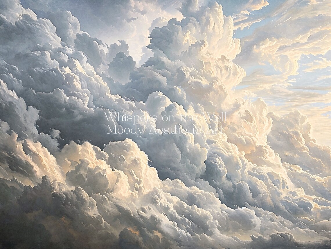 Moody Cloud Painting, Minimalist Nature Art Print - Image 5