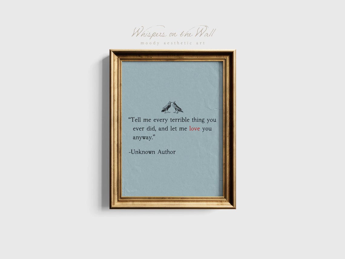 Tell Me Every Terrible Thing Love Quote Ravens Vintage Poster - Image 2
